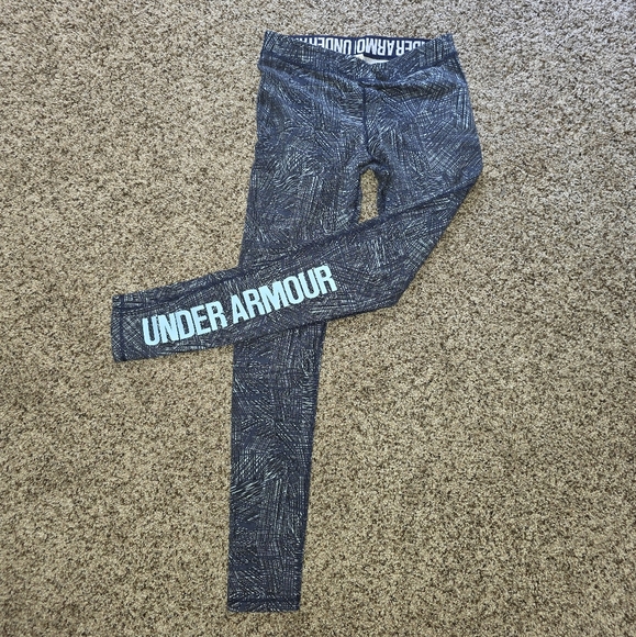 Under Armour Blue & White Ankle Leggings Size Small - Picture 1 of 5